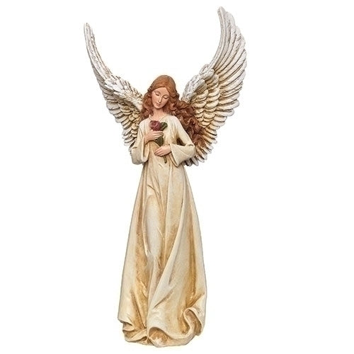 Angel with Rose Statue 10.5"H