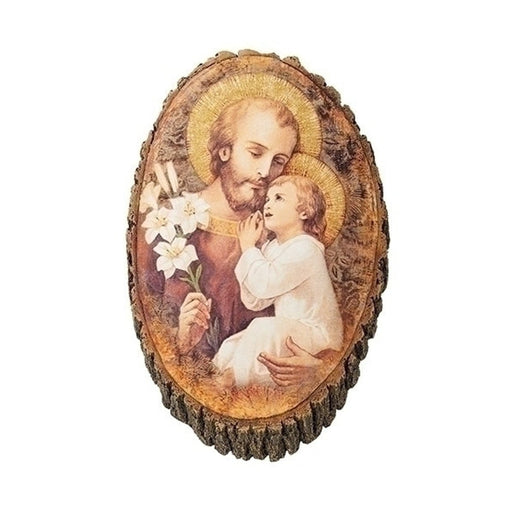 Roman Joseph - St. Joseph and Divine Child Wood Plaque 12.25" H