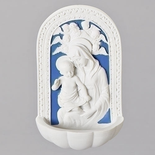Madonna and Child Holy Water Font 6"H