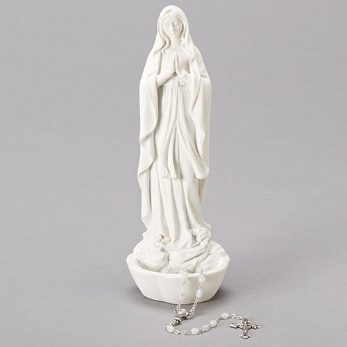 Rosary Holder White 8"H