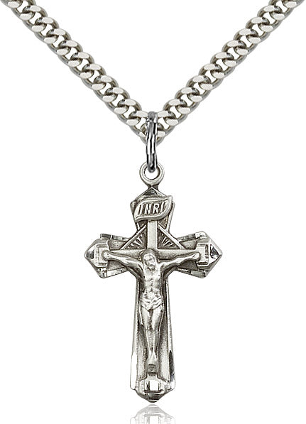 Crucifix Necklace Silver 24"