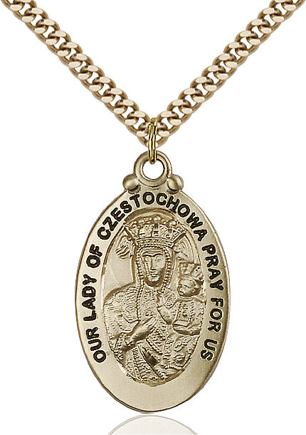 Our Lady of Czestochowa Necklace Gold Filled 24"
