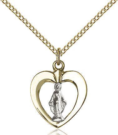 Miraculous Medal Necklace Two-Tone 18"