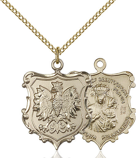 Our Lady of Czestochowa Necklace Gold Filled 18"