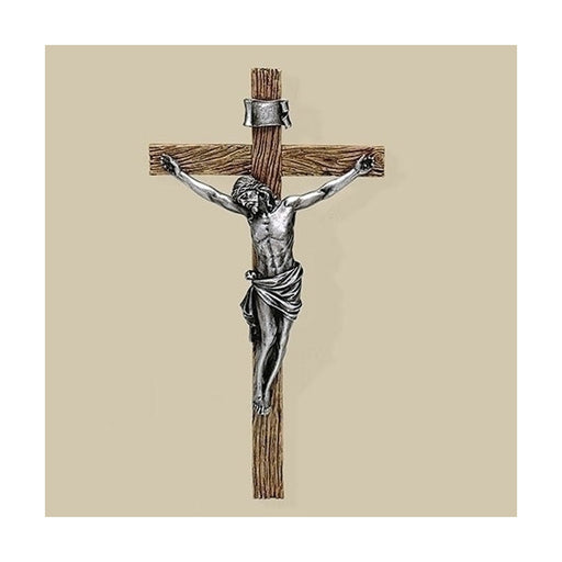 Joseph's Studio Antiqued Silver Crucifix 13.25" H