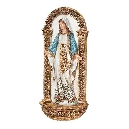 Our Lady of Grace Holy Water Font 7.25"H