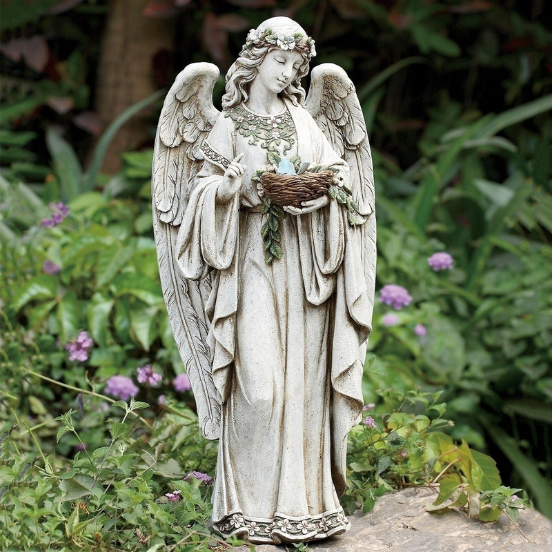 Joseph's Studio Angel Holding Nest Garden Statue 24" H