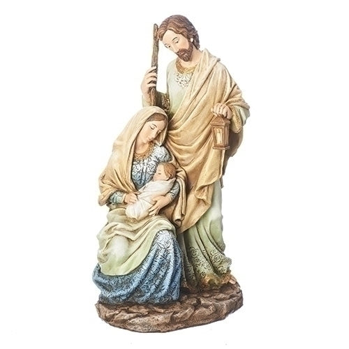 Holy Family with Blue and Ivory Pattern 10.5"H