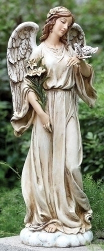 Angel with Dove Garden Statue 24.5"H