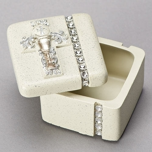 Communion Box Silver Scroll 1.5"H