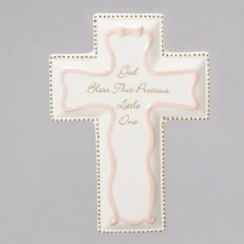 God Bless Wall Cross Pink 6"H