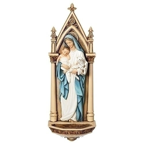 Mary with Child Holy Water Font 7.75"H