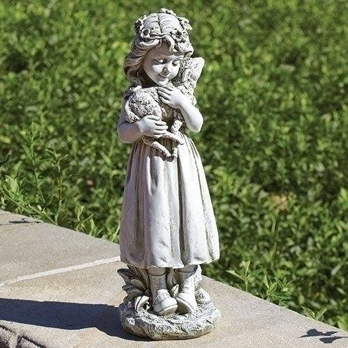Girl with Lamb Garden Statue 16"H