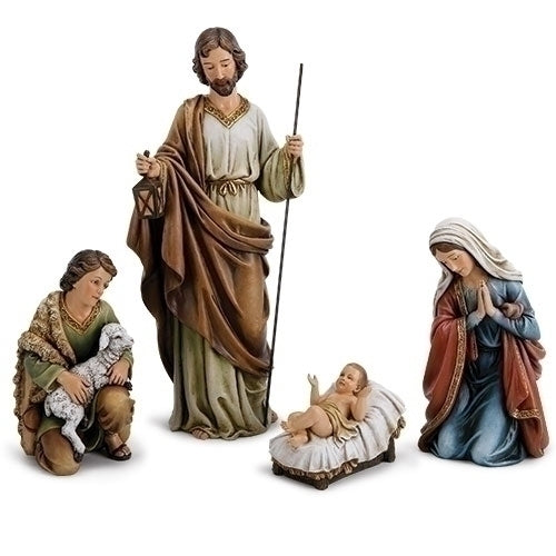 Roman 4pc Holy Family with Sheep and Shepherd 18" H