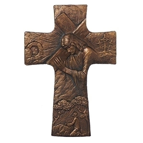 Christ Carrying Cross Wall Cross 17"H