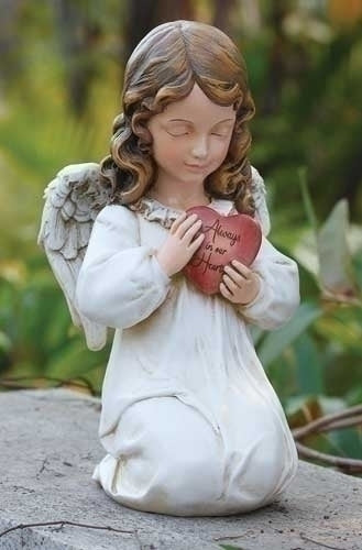 Memorial Angel with Heart 11.75"H