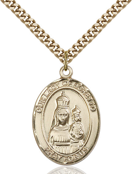 Our Lady of Loretto Necklace Gold Filled 24"