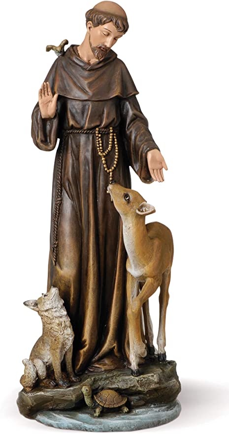 Francis - St. Francis with Deer Statue 13.75"H