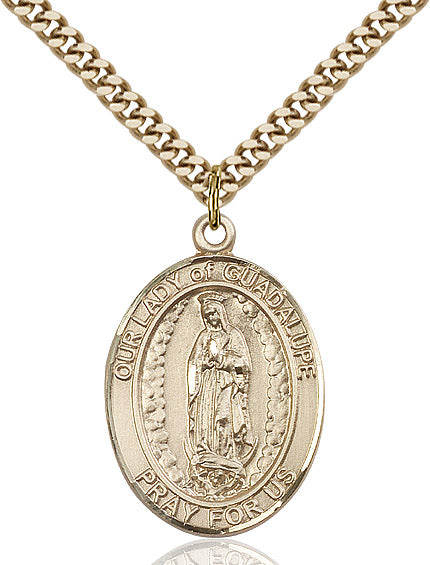 Our Lady of Guadalupe Necklace Gold Filled 24"