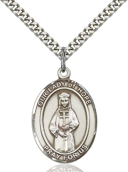 Our Lady of Hope Necklace Sterling Silver 24"