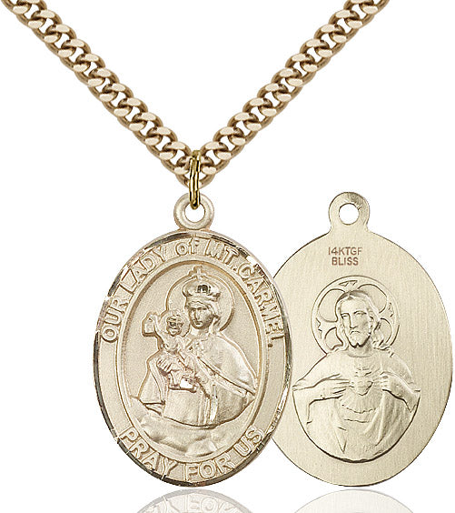 Our Lady of Mount Carmel Necklace Gold Filled 24"