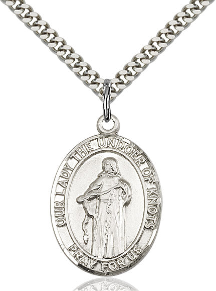 Our Lady the Undoer of Knots Necklace Sterling Silver 24"