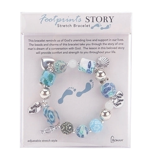 Footprints Clay Story Bracelet 7.5"L