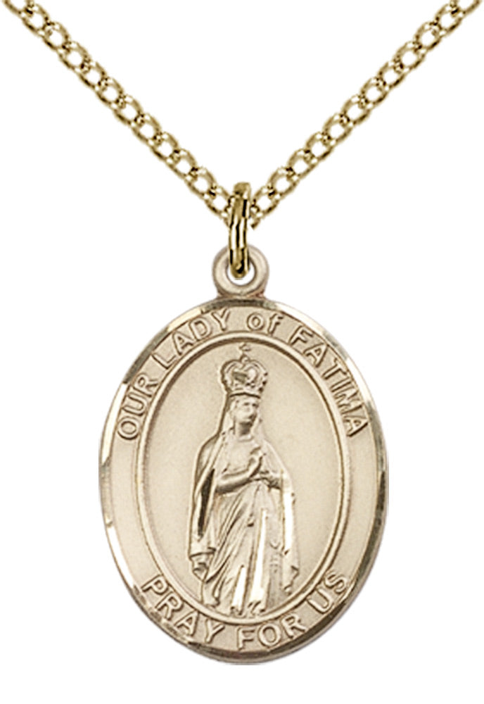Our Lady of Fatima Necklace Gold Filled 18"