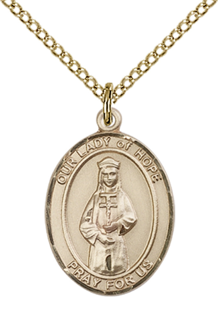 Our Lady of Hope Necklace Gold Filled 18"