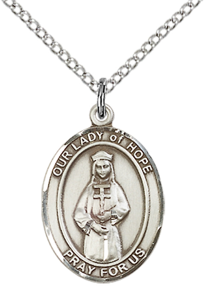 Our Lady of Hope Necklace Sterling Silver 18"