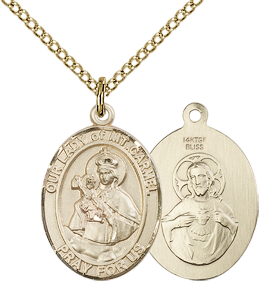 Our Lady of Mount Carmel Necklace Gold Filled 18"