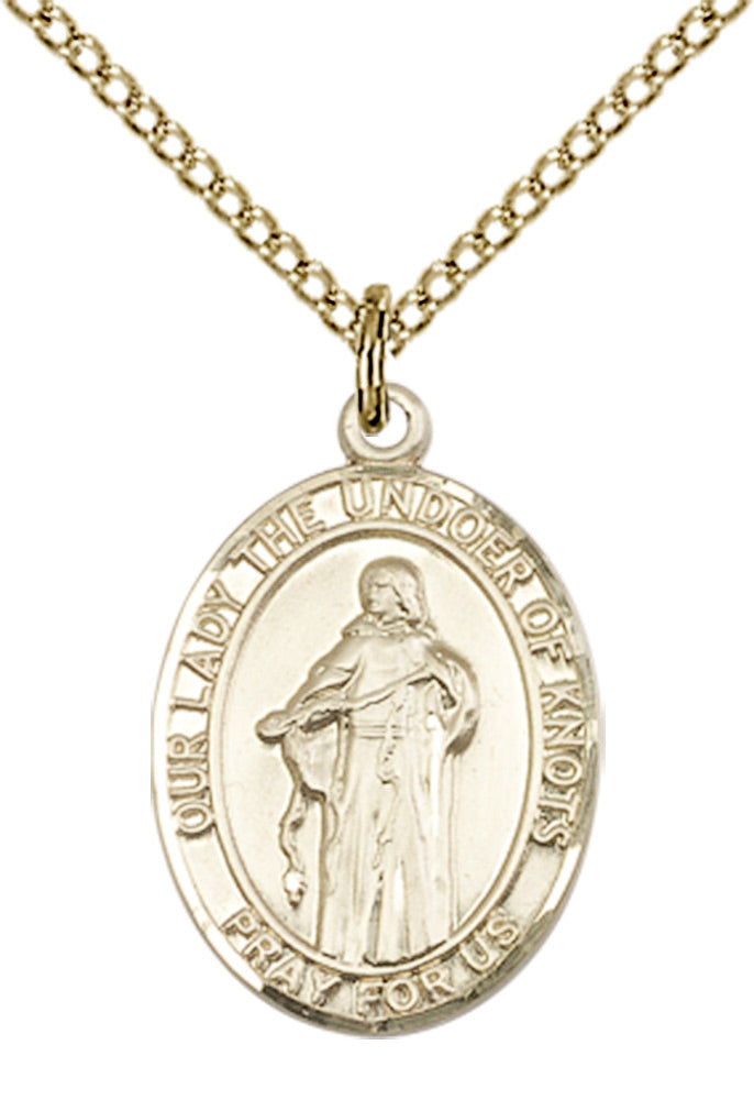 Our Lady the Undoer of Knots Necklace Gold Filled 18"