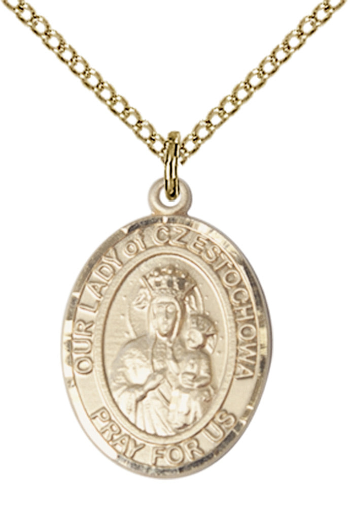 Our Lady of Czestochowa Necklace Gold Filled 18"