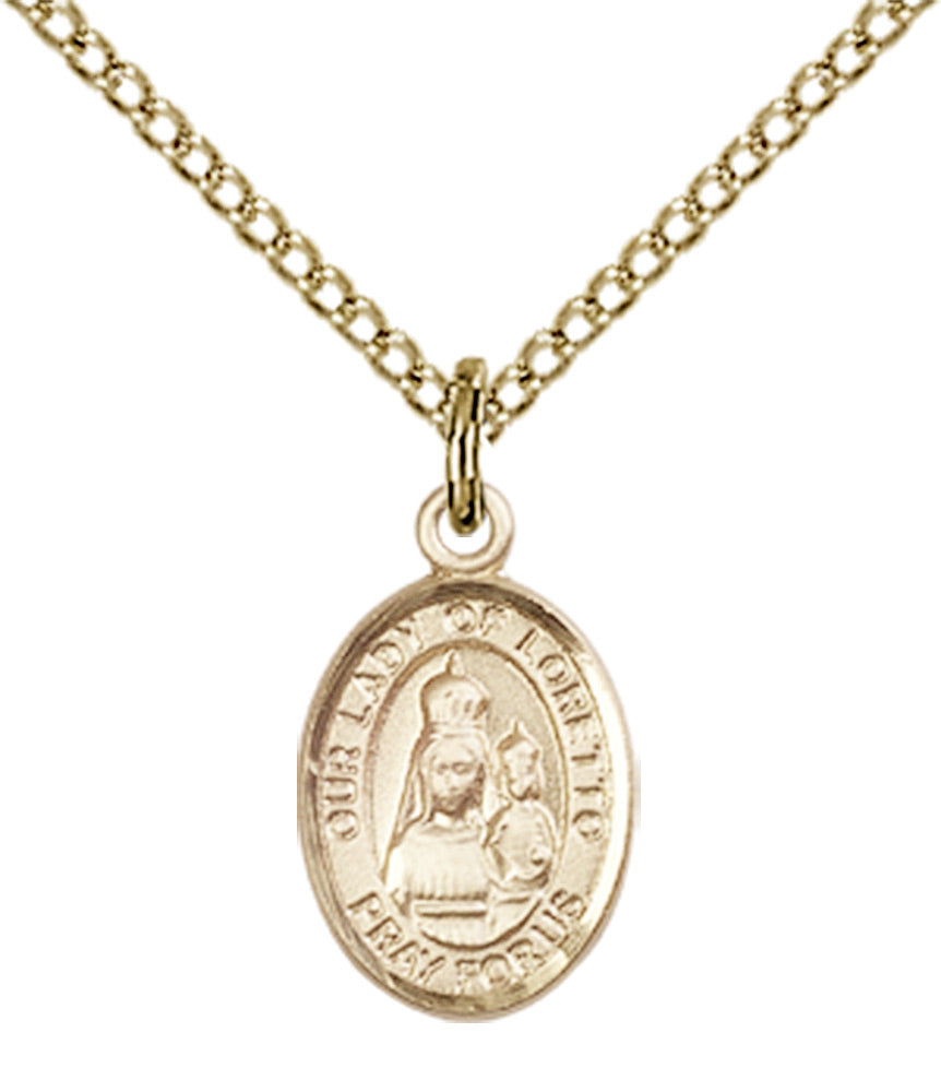 Our Lady of Loretto Necklace Gold Filled 18"