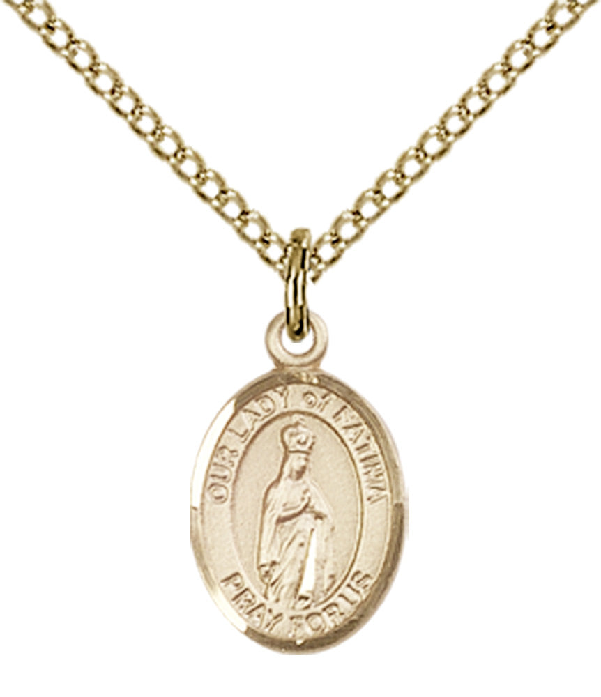 Our Lady of Fatima Necklace Gold Filled 18"