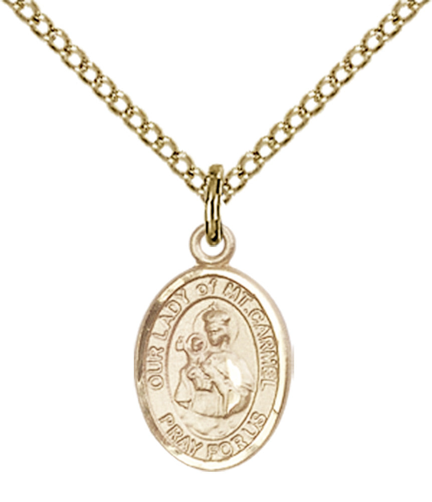 Our Lady of Mount Carmel Necklace Gold Filled 18"