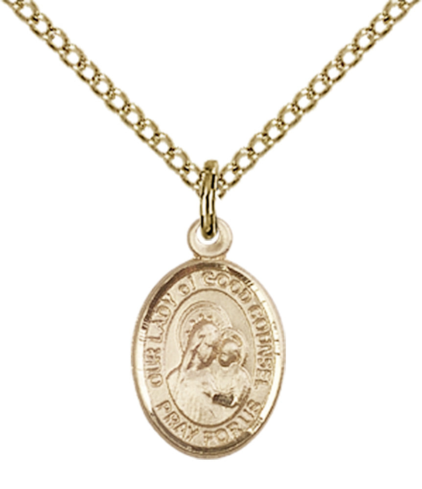 Our Lady of Good Counsel Necklace Gold Filled 18"
