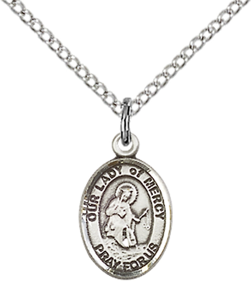 Our Lady of Mercy Necklace Sterling Silver 18"