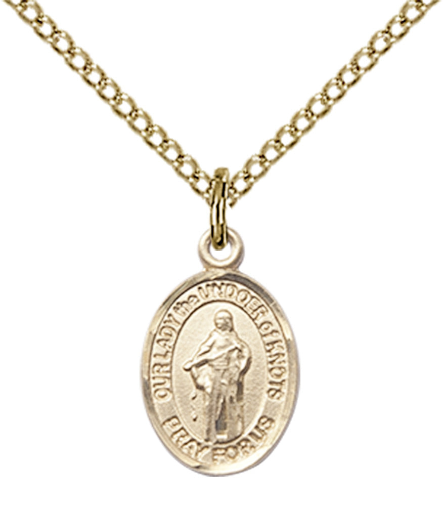 Our Lady the Undoer of Knots Necklace Gold Filled 18"