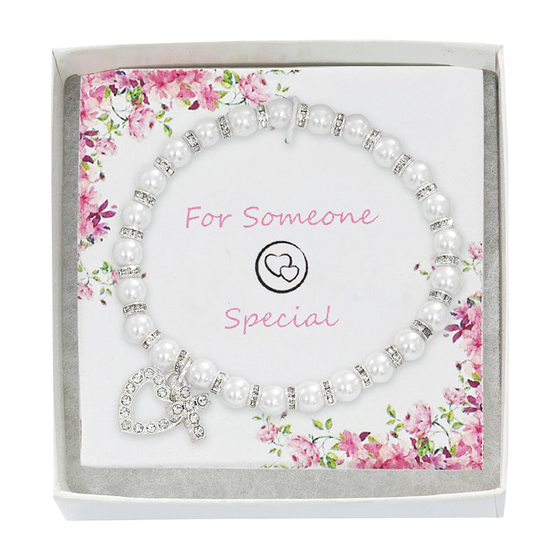 White Pearl Stretch Bracelet