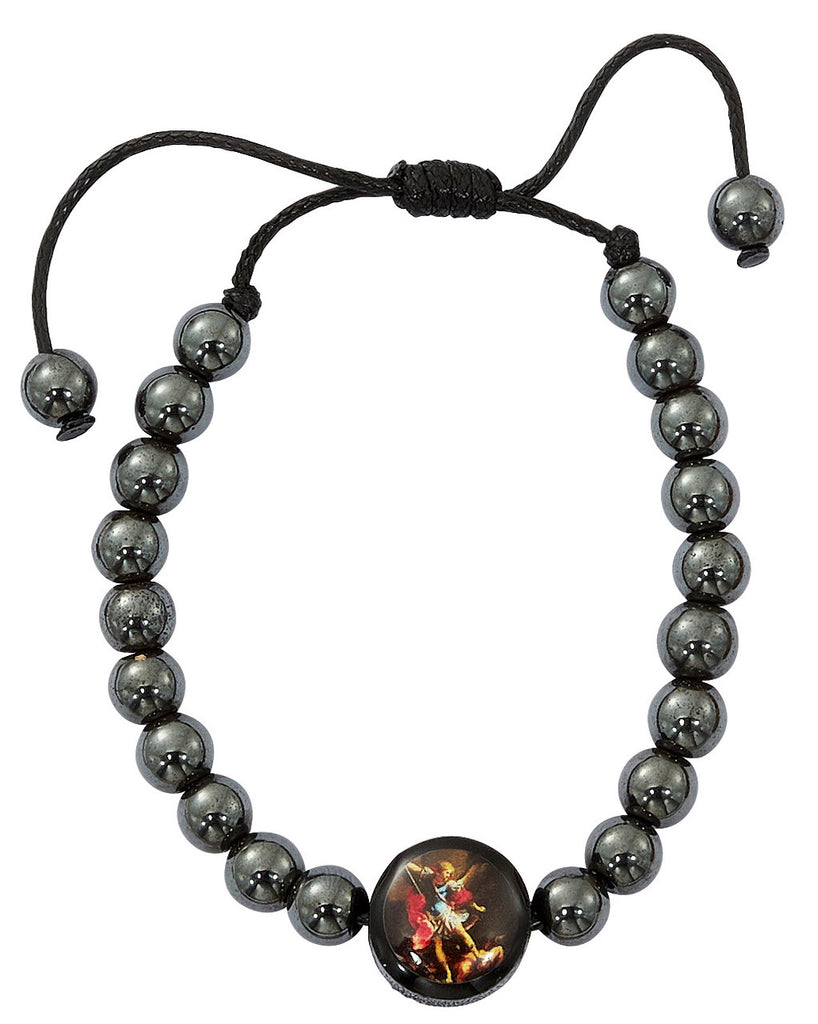 Bracelet - St. Michael Hematite Rosary Bracelet