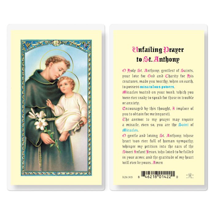 Anthony - Saint Anthony of Padua Holy Card