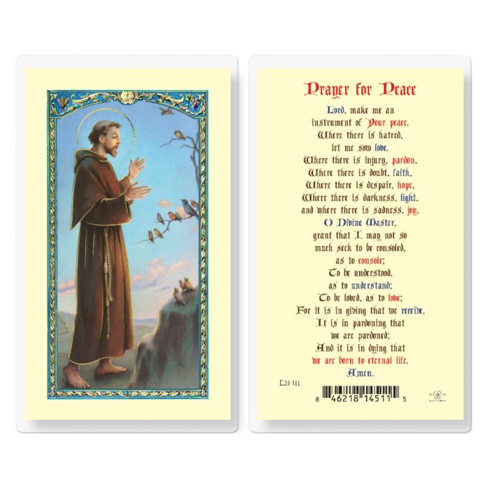 Francis - Saint Francis Prayer for Peace Holy Card