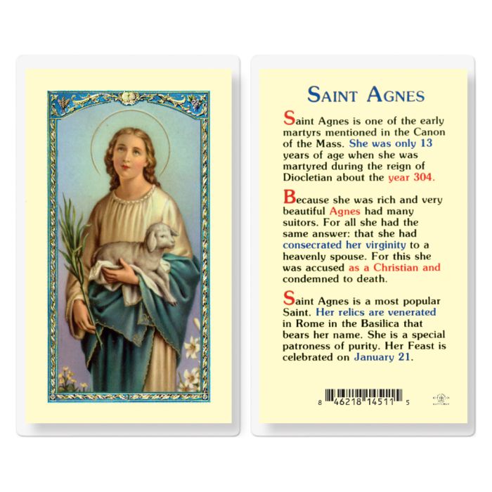 Agnes - Saint Agnes Holy Card