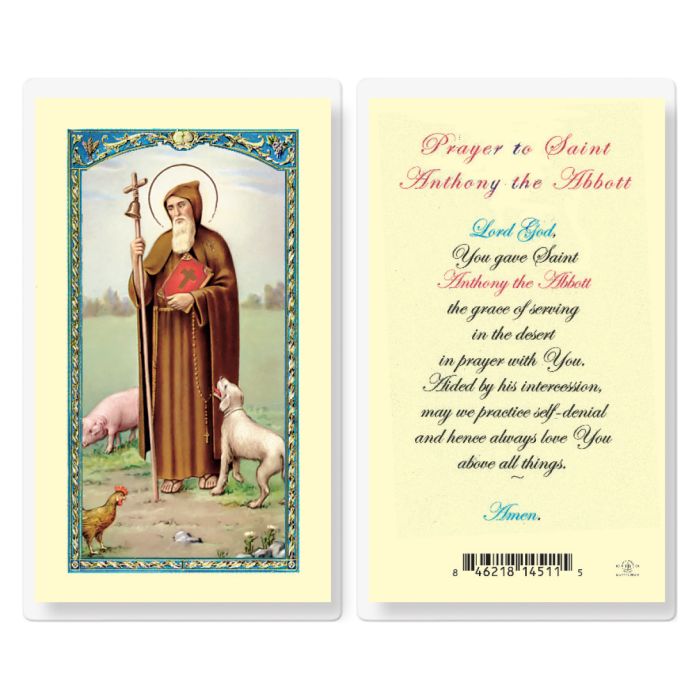 Anthony - Saint Anthony the Abbot Holy Card
