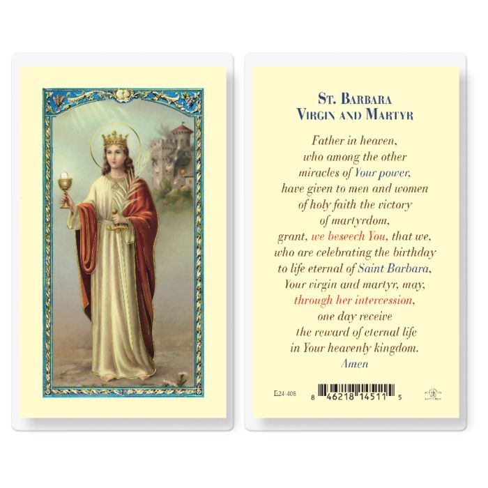 Barbara - Saint Barbara Holy Card