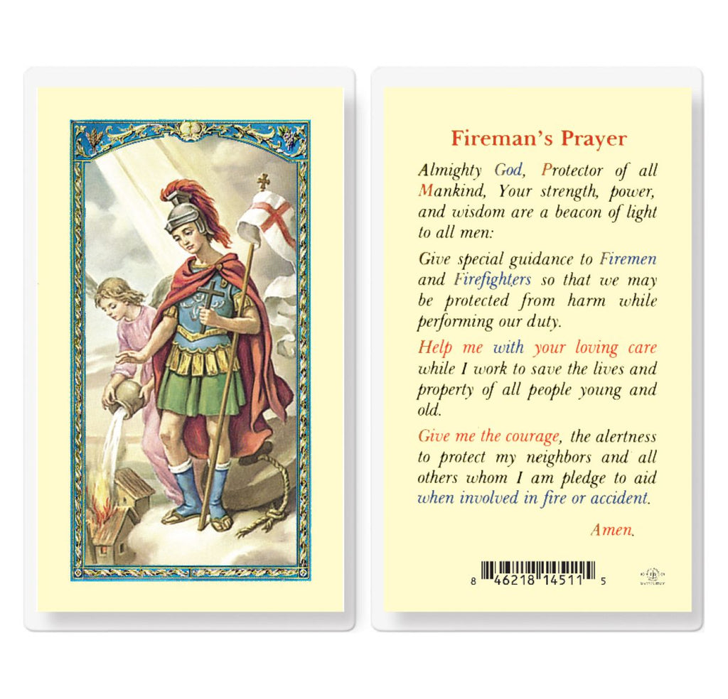 Florian - Saint Florian for Fireman Prayer Holy Card