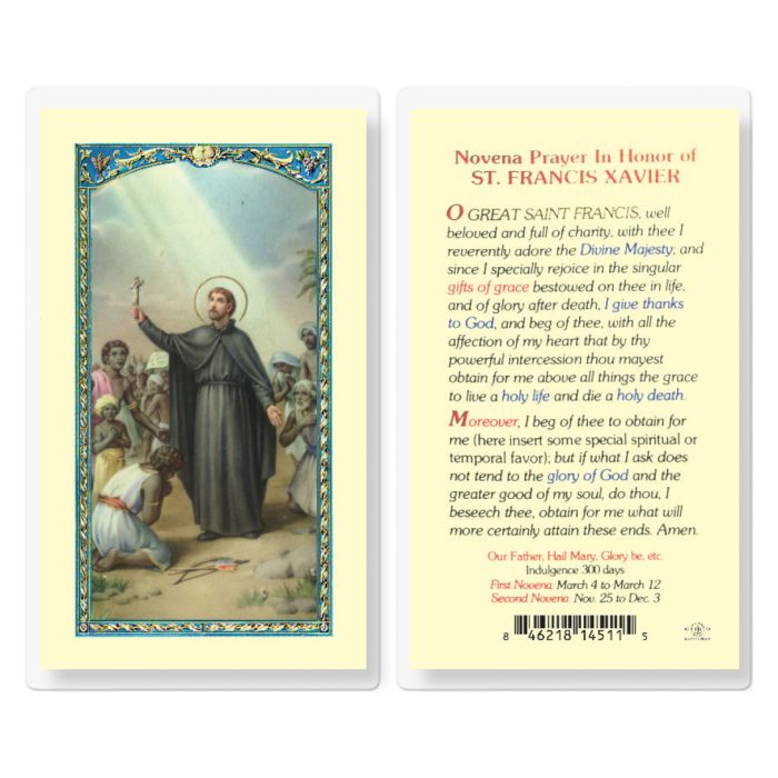 Francis - Saint Francis Xavier Novena Prayer Holy Card