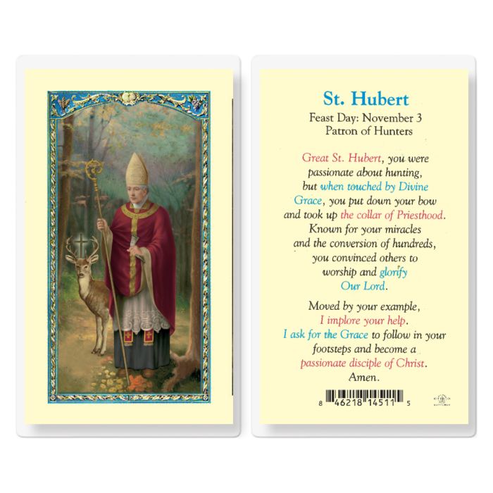Hubert - Saint Hubert Holy Card
