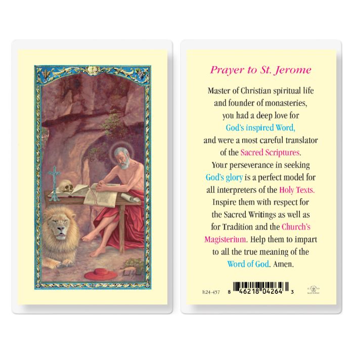 Jerome - Saint Jerome Holy Card